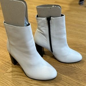White rescue leather bootie